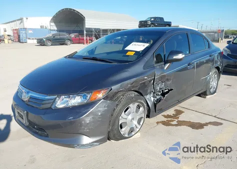 2012 Honda Civic Hybrid from USA, damaged, VIN JHMFB4F38CS001093